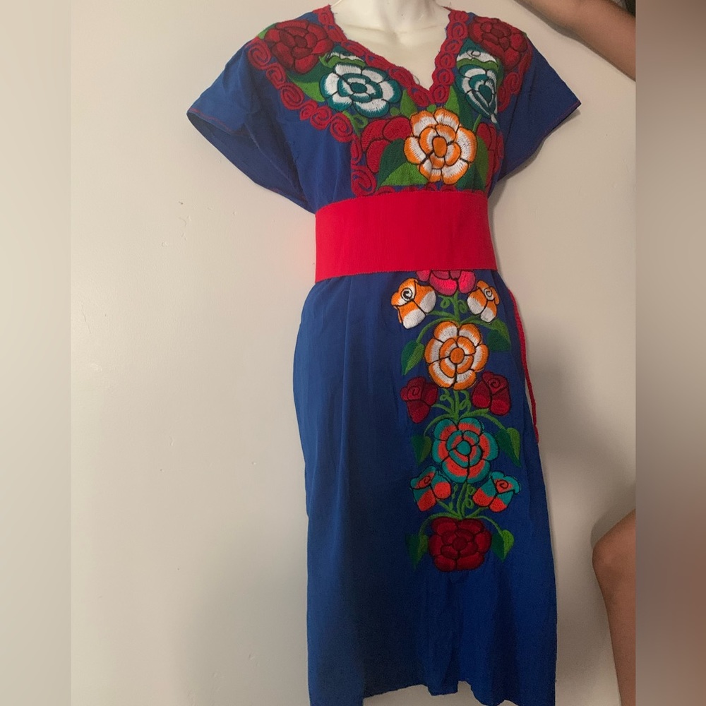 Artesanals dress color royal blue